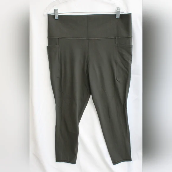 Athleta Salutation Stash Pocket II 7/8 Womens Tight Legging Aspen Olive Green XL - Picture 1 of 6